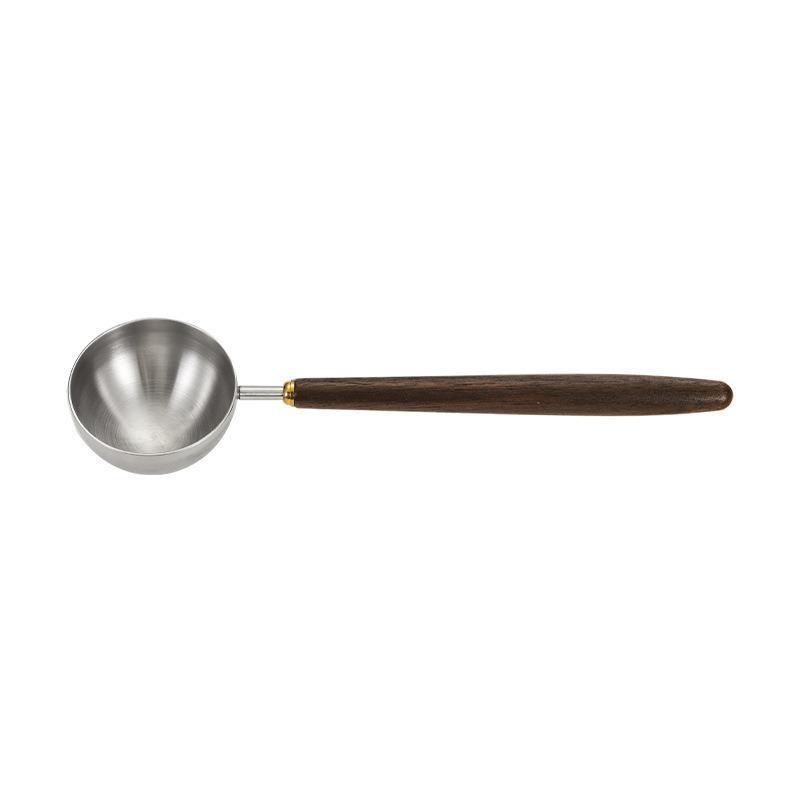 Premium 304 Stainless Steel Coffee Spoon with Walnut Wood Handle for Measuring Coffee Beans
