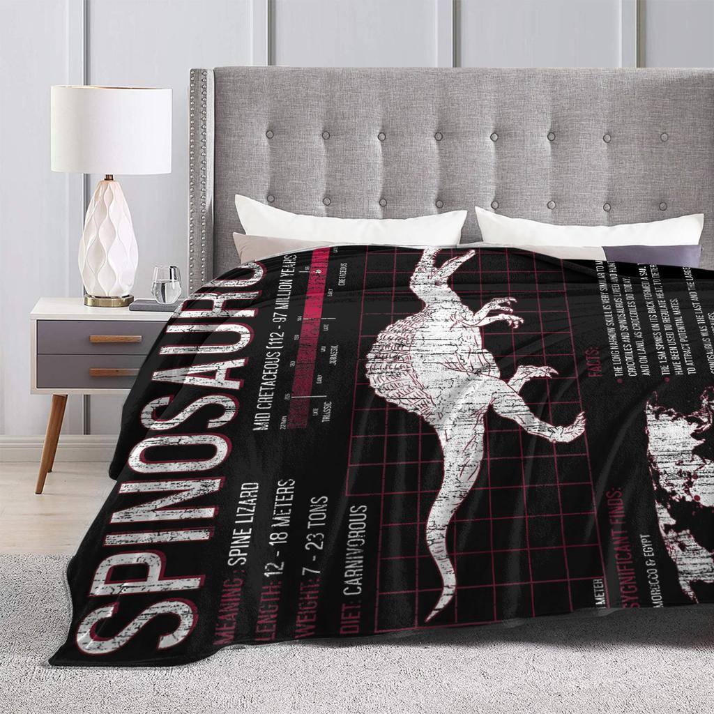 Jurassic Spinosaurus Dinosaur Facts World Flannel Blankets Science Funny Throw Blankets Sofa Couch 200x150cm Quilt Ultra-Soft