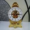 Metal Mechanical Table Clock, Roman Desk Clocks, Wood Base, Aesthetic Room Decoration, Furniture Ornaments, Interior Accessories