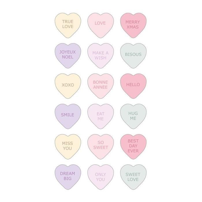 Autocollants Puffies 3D coeurs - ARTEMIO - Once upon a time - Rose - Enfant - A partir de 5 ans