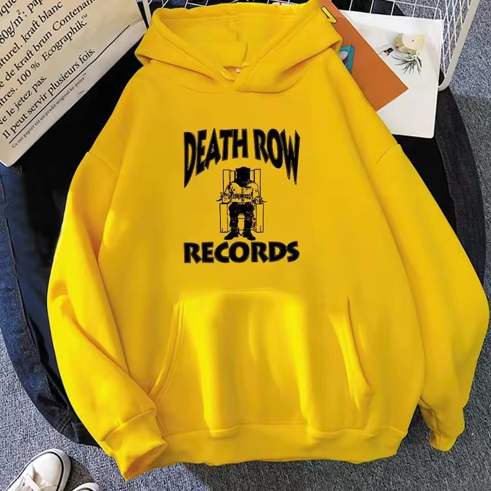 Death Row Records Men's Hoodie High-Quality Aesthetic Pattern Hip-Hop Autumn Winter Casual Sportswear for Boys