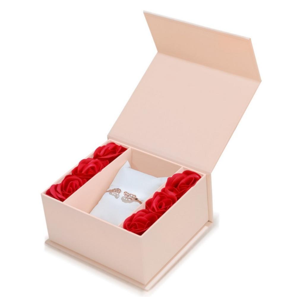 Flip Up Watch Box With Soap Rose Artificial Flowers Wristwatch Display Case Bracelet Jewellery Gift Packaging Box for Men Women