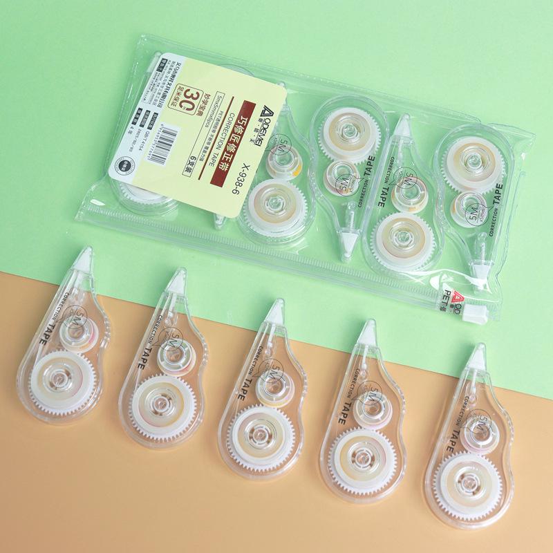 6-Pack Large Capacity 30m Correction Tape for Students