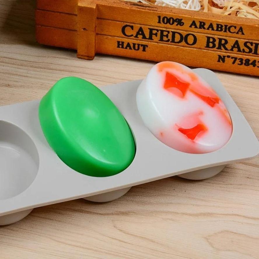 1 Pezzo Stampo in Silicone per Sapone Per Sapone Artigianale Forme Stampi 3D Ovale Rotondo Quadrato Stampini per Sapone