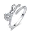 Copper Zircon Adjustable Engagement Rings For Women Wedding Elegant Jewelry Ladies Accessories Gifts R25633
