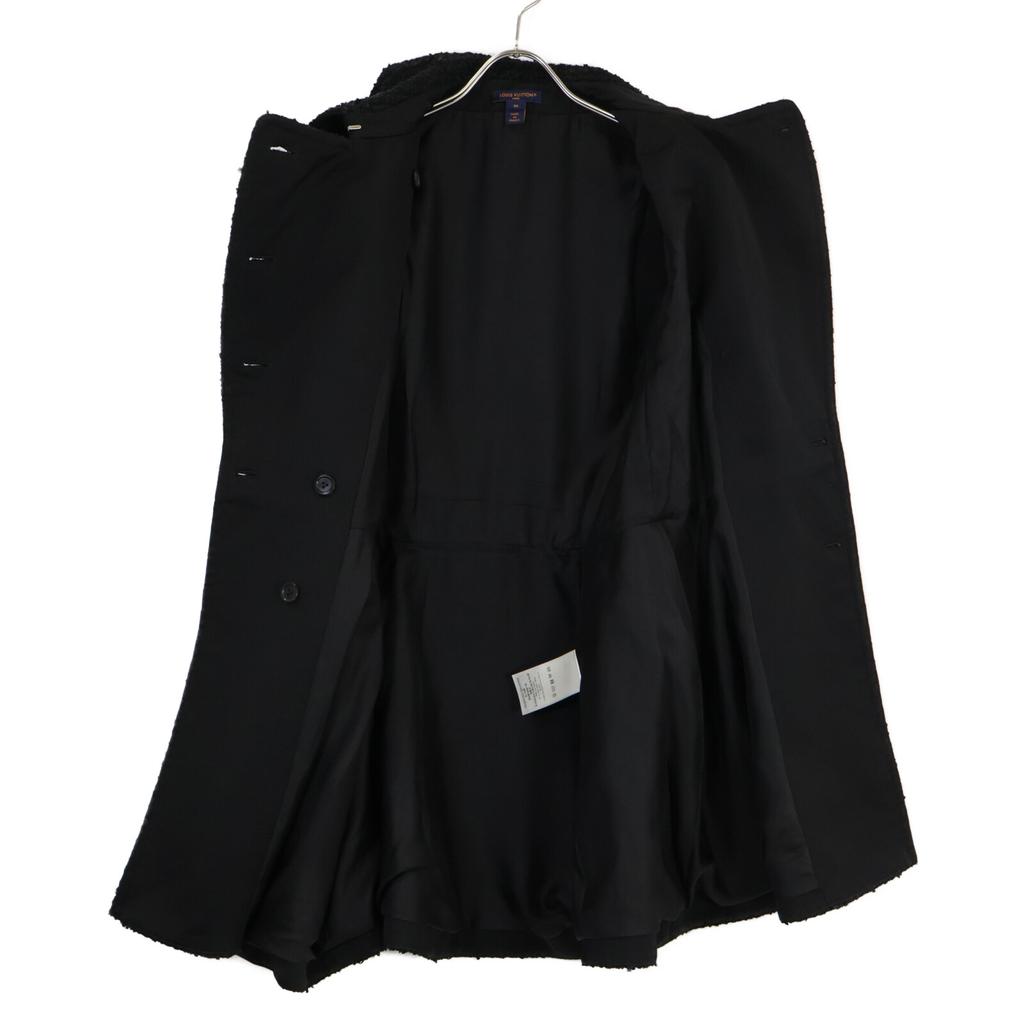 LOUIS VUITTON Domestic regular 24Stainless Steel FQRO06 gold button double-breasted tweed mini dress dress 36 blackUsed