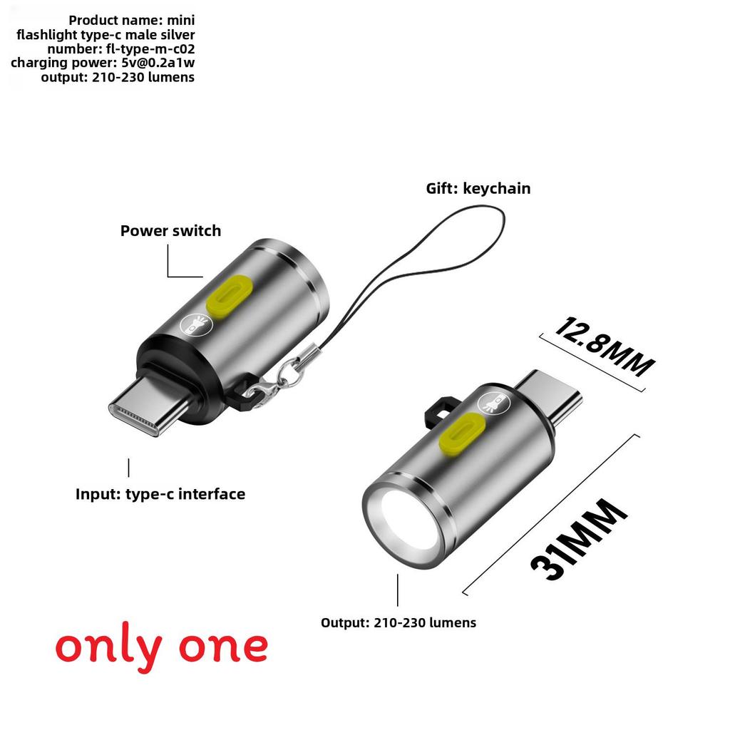 Portable Led Flashlight For Typec Smartphones With High Brightness And Compact Design