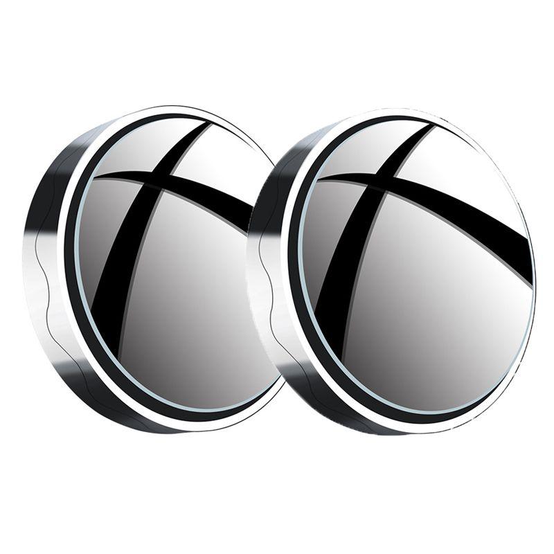 

Автомобильное зеркало заднего вида с присоской, регулируемое на 360 градусов, с большим полем обзора, вспомогательное широкоугольное зеркало для слепых зон, 2 шт.