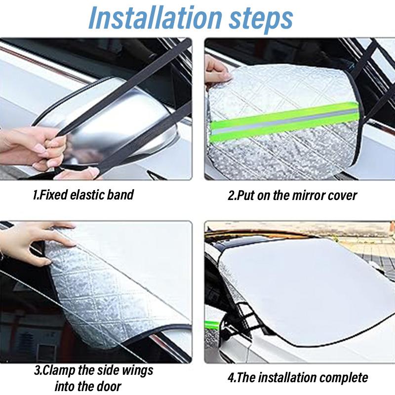 Windshield Cover for Ice and Snow, for Snow, Ice, UV, Mirror Protector, Windproof Sunshade Cover for Cars, Common To Most Cars