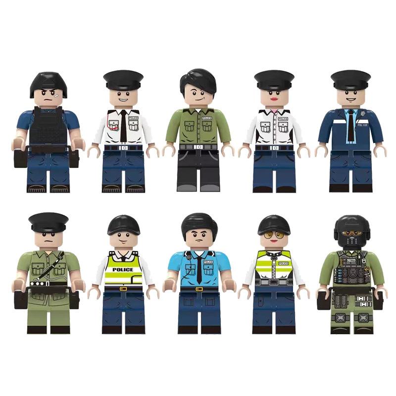 Police Doll Toy Boys M8038 Girls Urban Occupation Small Particles Assembled Building Block