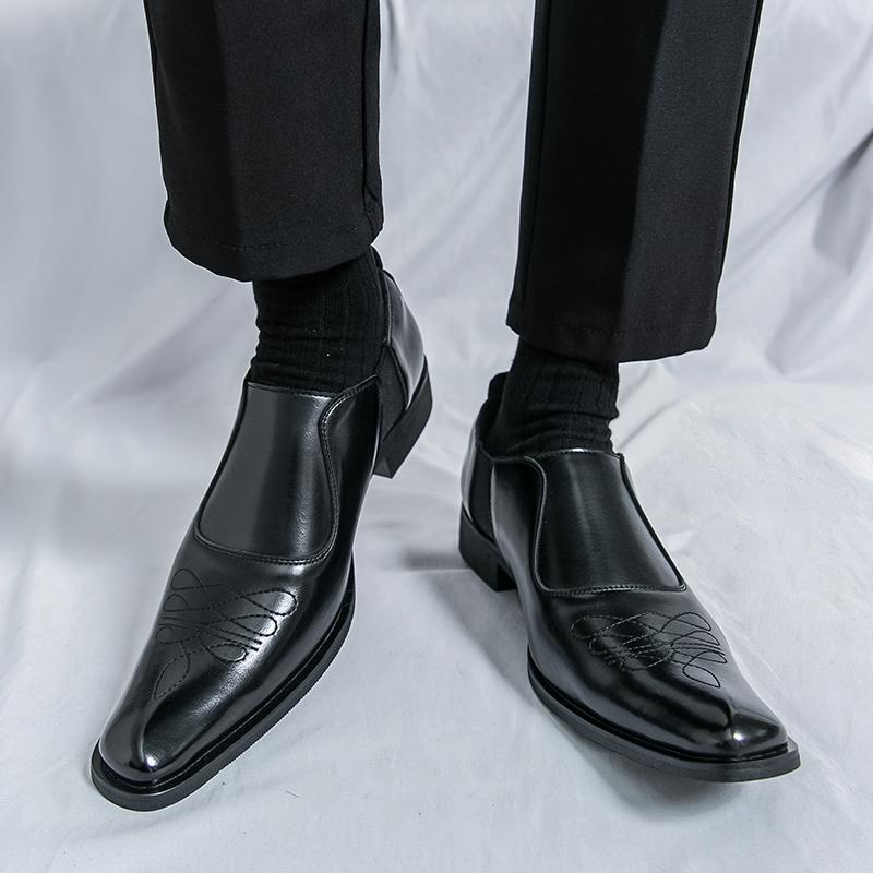 Fashion Party Wedding Male Business Footwear Men's Pointed Toe Loafers Stylish Men Slip-On Casual Shoes Classic Nightclub Dress Shoes