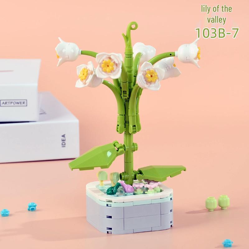 Educational Sunflower & Hibiscus Building Blocks Ornament - Teacher's Day Gift