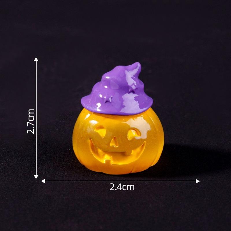 Ensemble de 6 Charms de Chaussures Noctiluents Accessoires Boucle de Chaussure à Trous pour Halloween Résine Citrouille Démon DIY Décorations de Chaussures 3D Cadeau