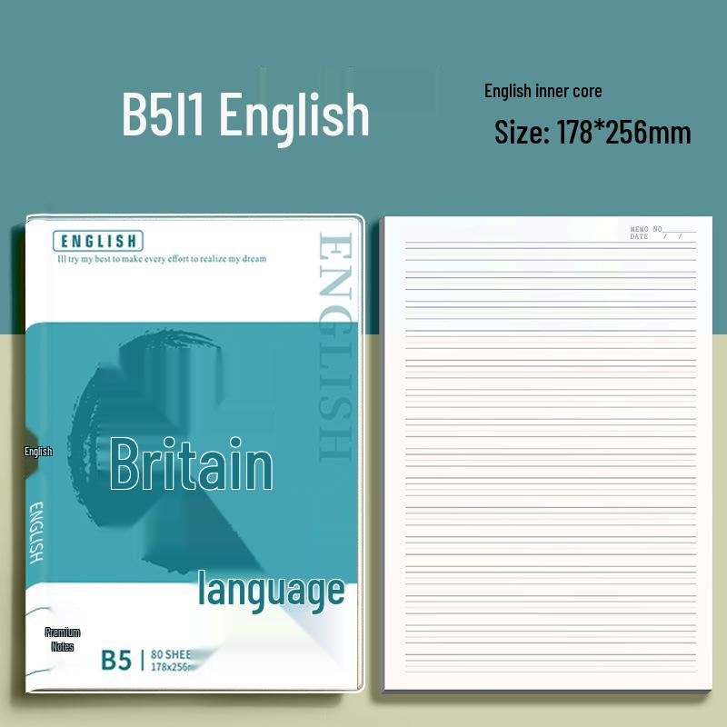 B5 Thickened Subject Notebooks for Middle School: Chinese, English, Physics, Math - Complete Set