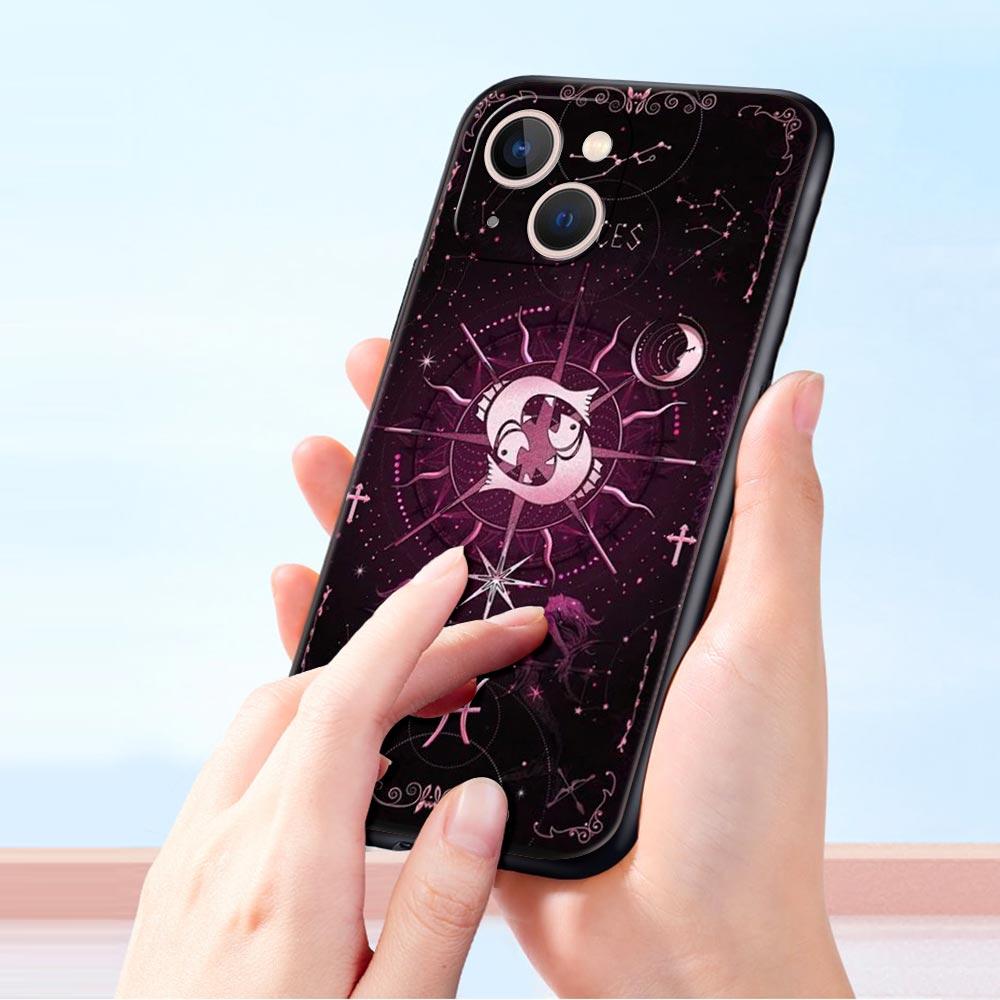 Constellation Phone Case For iPhone 17 16 15 Pro Max 11 12 13 14 7 8 Plus SE 2020 X XR XS Cover Soft Black