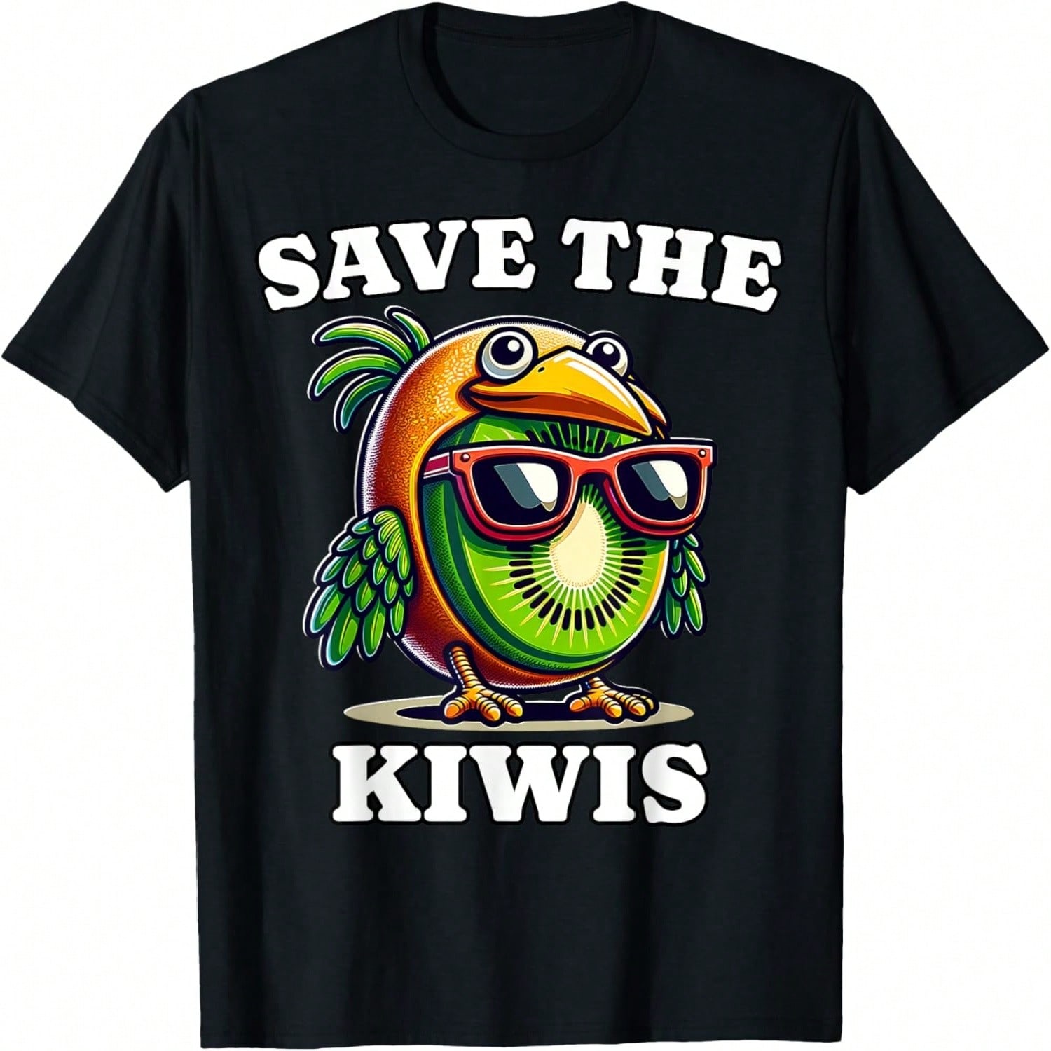 Kiwi Print With Landscape - Cute Kiwi Bird T-Shirt S разноцветный