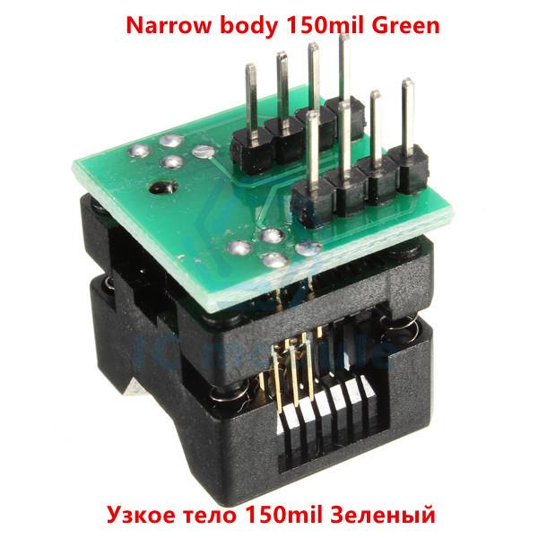 

MSOP8 to DIP8 Wide-body Narrow-body Seat Wide 150mil 200mil Programmer Adapter SOIC8 to DIP8 IC Socket Blue Green