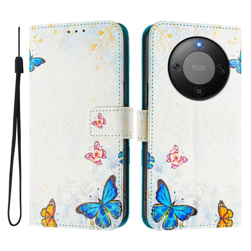 Luxury Flip Leather Case For Honor Magic8 Lite Flip Cover On For Honor Magic 8 Pro Lite BKQ-AN10 AN00 Wallet Bags Flower Cases