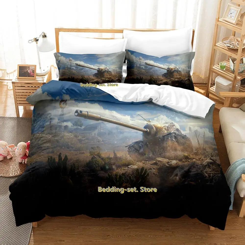 World of Tanks sengetøysett enkeltseng full queen size sengsett dynetrekk til voksne barn soverom anime parure de lit seng
