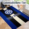 Custom Text Printed Rug Inter Milan Non Slip Floor Carpet For Home Room Decor