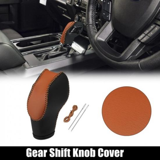 

1set Car Faux Leather Gear Shift Knob Cover for Ford Focus Escape Black Brown