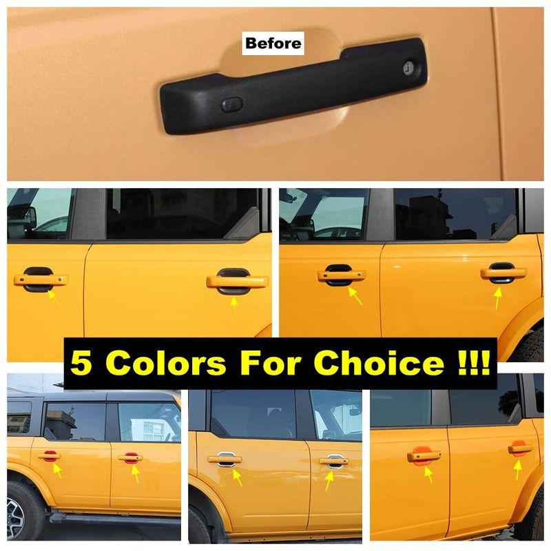 ABS Car Side Door Pull Doorknob Handle Bowl Decor Frame Cover Trim For Ford Bronco 3 / 5 Doors  - 2024 Exterior Accessories