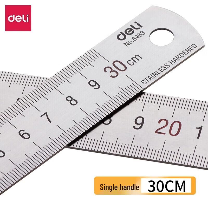 Deli 8463 30cm Stainless Steel Ruler with Formula Guide
