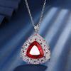 Jewelry Copper Bottom Gold-Plated Retro Simulation Red Corundum Fat Triangle Set Main 17 * 17-12 * 12
