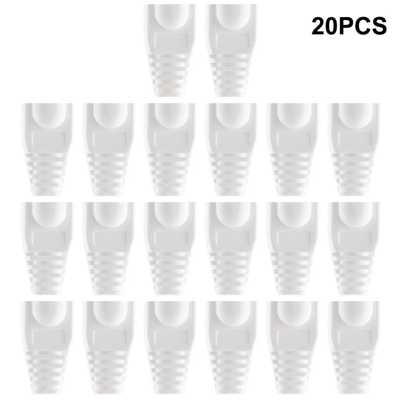 20Pcs Od6.5 Cable Connector Plug Cover Cat5E Cat6 Rj45 Ethernet Network Cable 10 Colors Strain Relief Boots Rj45 Connector Caps