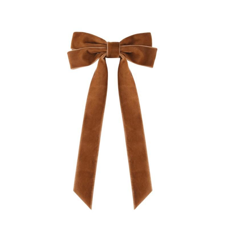 Winter velvet with double bow hair accessories, popular fashion, simple and versatile princess clothing accessories