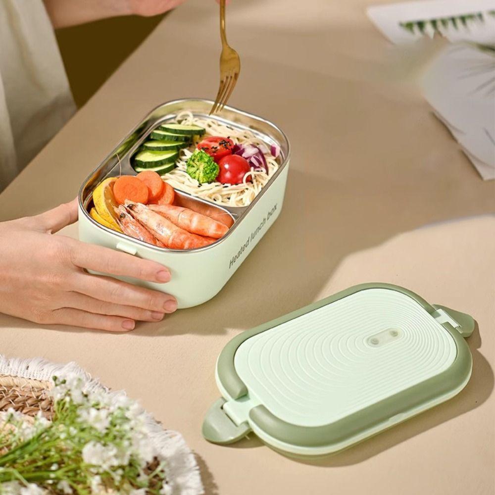 Stainless Steel Electric Heated Lunch Box 1.2 L Travel Food Warmer  Dormitory
