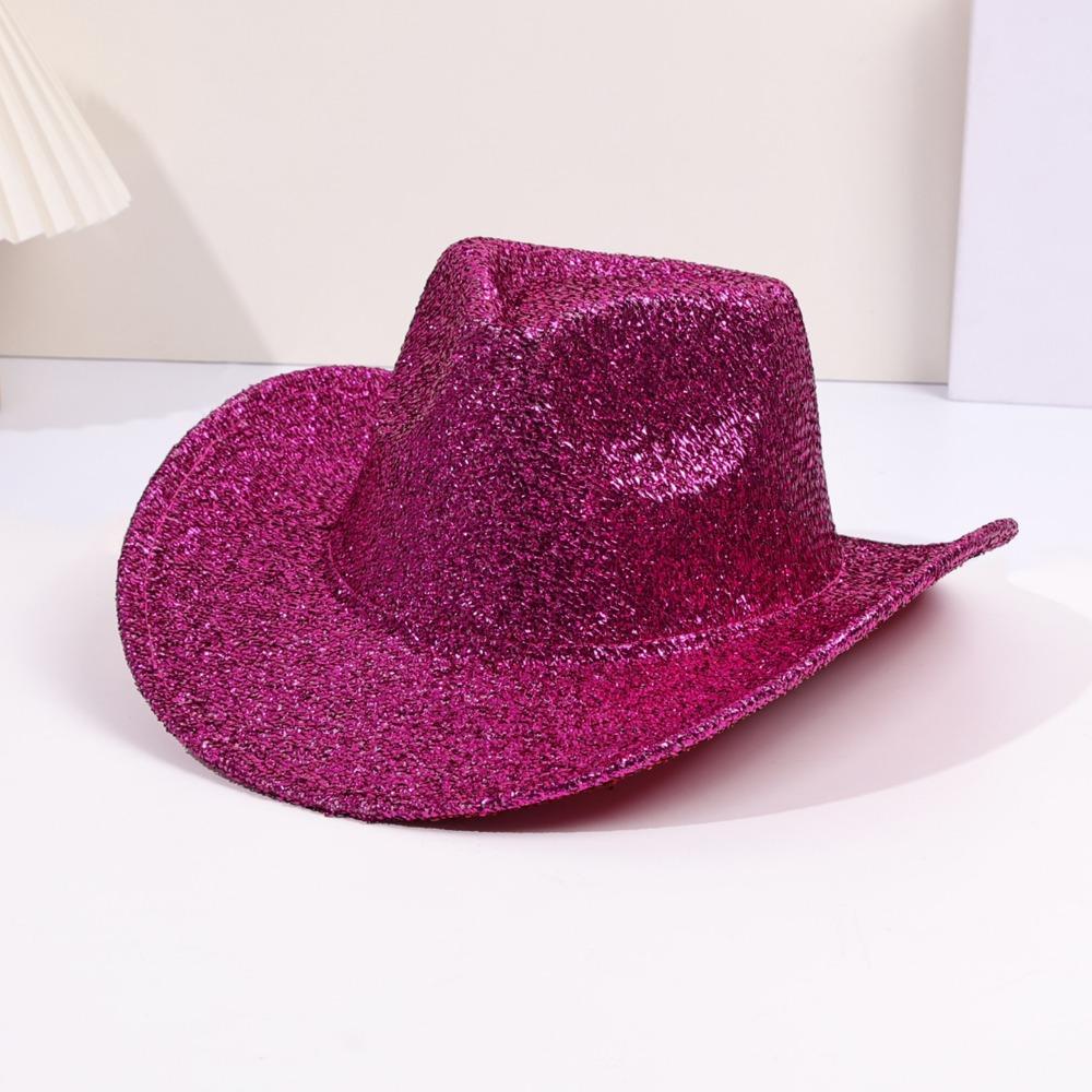 

Cool Flash Western Jazz Hat Glitter Carnival Party Top Hat Outdoor Cowboy Hat Stage Performance