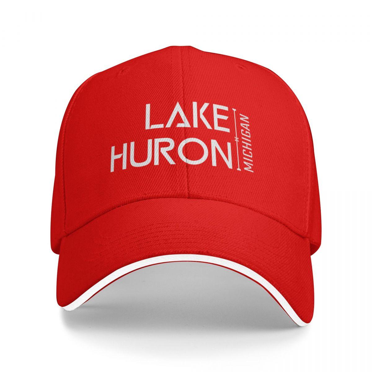 Lake Huron Michigan USA Gray Lettering Design Baseball Cap Mountaineering golf hat genuine Designer Man Womens