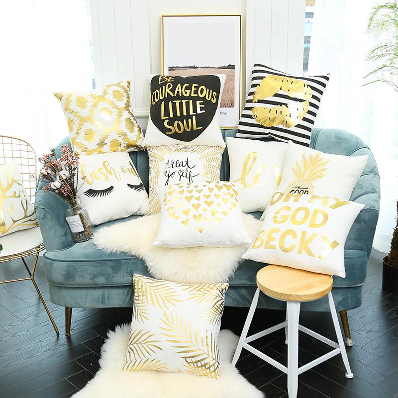 Hot Stamping Pillowcase Home European Classical Print Sofa Cushion Cover Cushion Cover