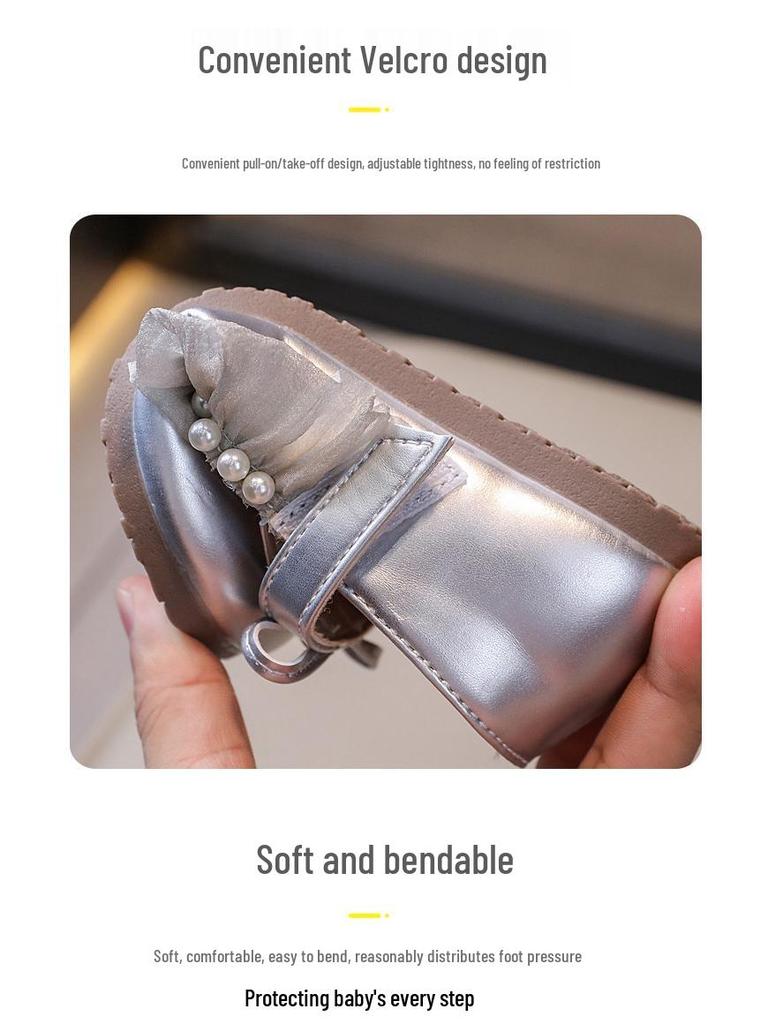 Girls' Soft Sole Leather Shoes - Spring/Autumn 2026 Casual Princess Style