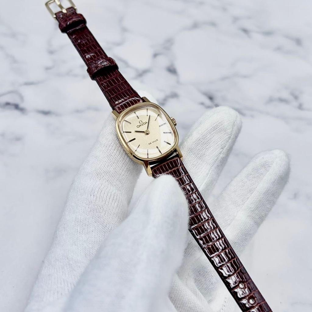 Used [Beautiful] Omega De Ville Manual winding 511.0509 New high quality Lizard genuine leather installed Working item