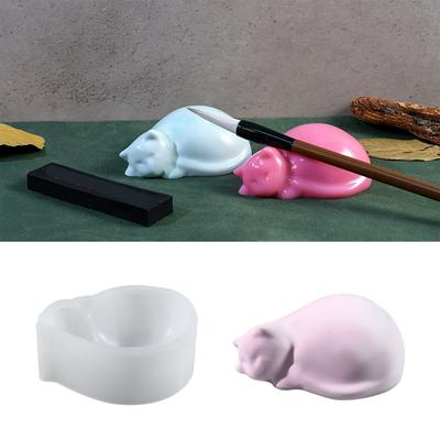 Cats Shape Silicone Pen Holder Molds Desk Pen Stand Molds Sleeping Cats Desk Accessory Crafting Molds Pen Holder Moulds