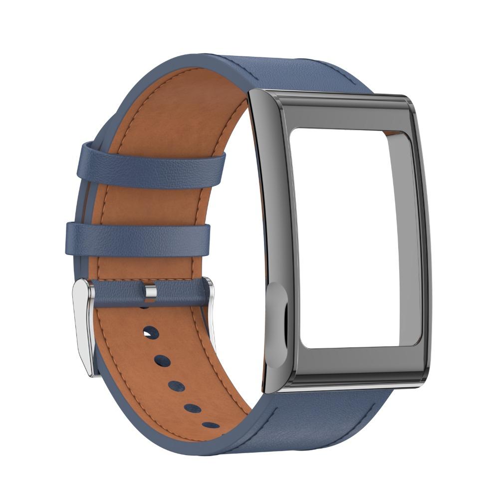Cinturino Sportivo in Pelle Regolabile a Rilascio Rapido Cinturino per Fitness Tracker Sostituzione Braccialetto con Cornice Metallica per Amazfit Helio Strap