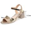 Fashion AIYUQI Women's Sandals Golden 2025 New Thick Heel Roman Sandals For Women Large Size Mid-heel Female Summer Shoes