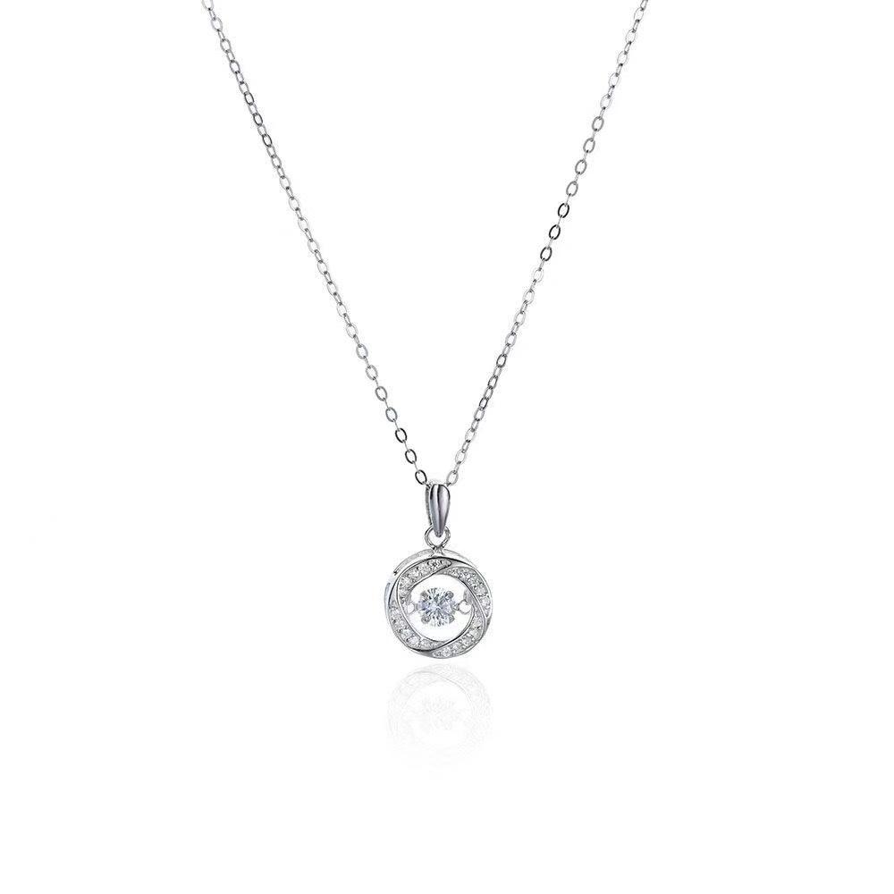 Colier Cerc Lunar Femei Lux Ușor Pandantiv Un Carat Nișă Sens Design Avansat Simplu Versatil Lanț Claviculă