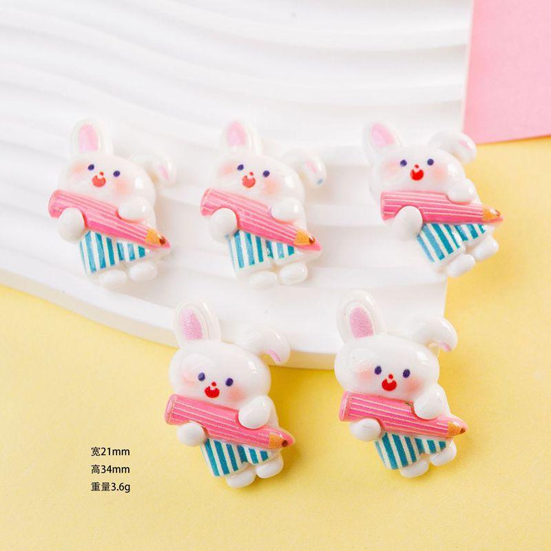 6Pcs New Cute Resin Mouse, Fox, Dog, Rabbit, Bear, Cat Flat Back Home Decor Parts Embellishments For Hair Bows Accessories