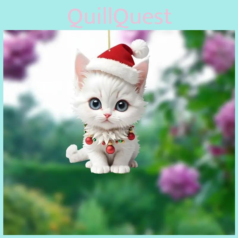Car Decor Acrylic Cute Cat Holiday Pendant For Vehicle Interior Decorations