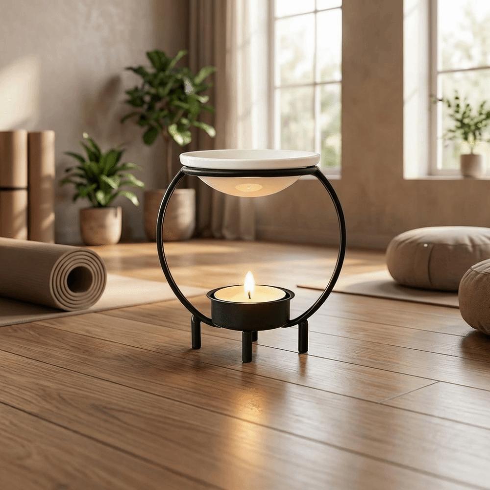 Portable Essential Oil Burner Iron Fragrance Burner Modern Aromatherapy Lamp  Yoga Practice