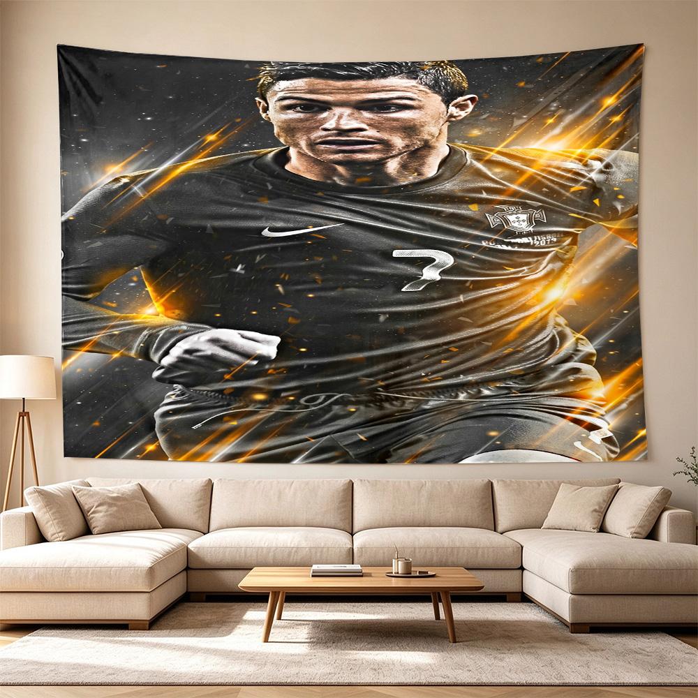 Ronaldo's Portugal Jersey Large Wall Tapestry,Ideal for Office Backdrops, Holiday Gifts, Home Decor (Living Room, Bedroom, Dorm, Parties), and Outdoor