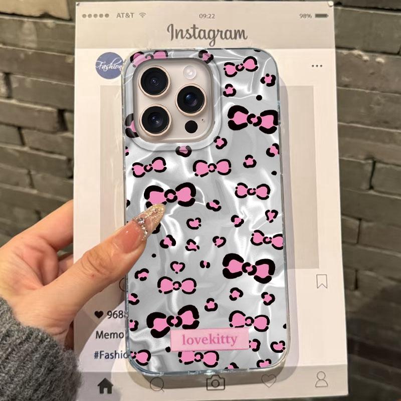

Летний Милый Сердечный Бант Вишня Девушки Женщины Чехол для телефона Apple iphone 15 16 14 13 Pro Max 16e 12 11 7 8 Plus XR SE Fundas Cover iphone XS белый