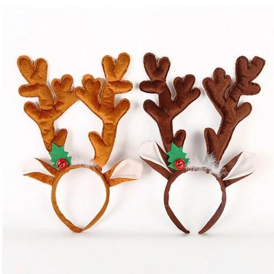 Children Adults Antlers Ear Big Horn Headband Reindeer Elk Bell Headdress Christmas Party Decor Hair Scrunchies