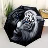 Yin Yang Tiger: A Unique Fusion of Strength and GraceUmbrella, Portable 3-Fold Compact Umbrella,Christmas Gift ES575