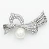 Exquisite Rhinestone Bow Tie Brooch with Pearl Lapel Pin for Weddings and Formal Wear