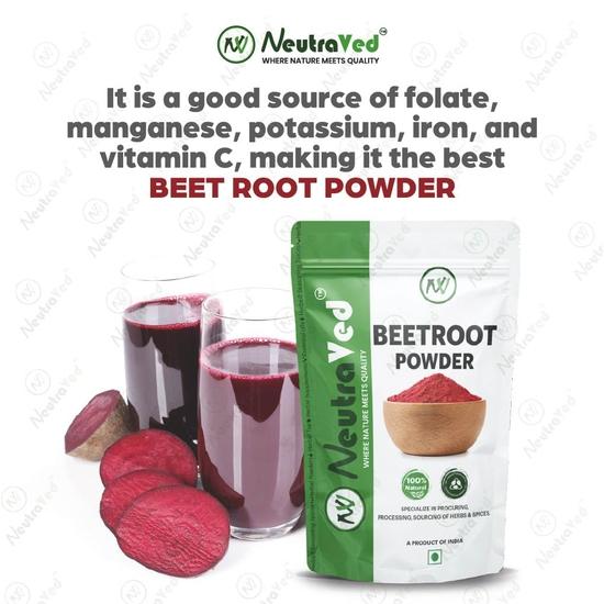 NeutraVed Beetroot Powder 100g | Edible Grade | for Face Pack, Skin Glow & Hair Care | 100% Pure Natural Beet Root Powder | Vegetarian -100g