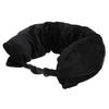 Cestovní krční polštář plnitelný s nastavitelným popruhem U tvar Měkký Sbalitelný Plnitelný Cestovní polštář Úložný vak Černý